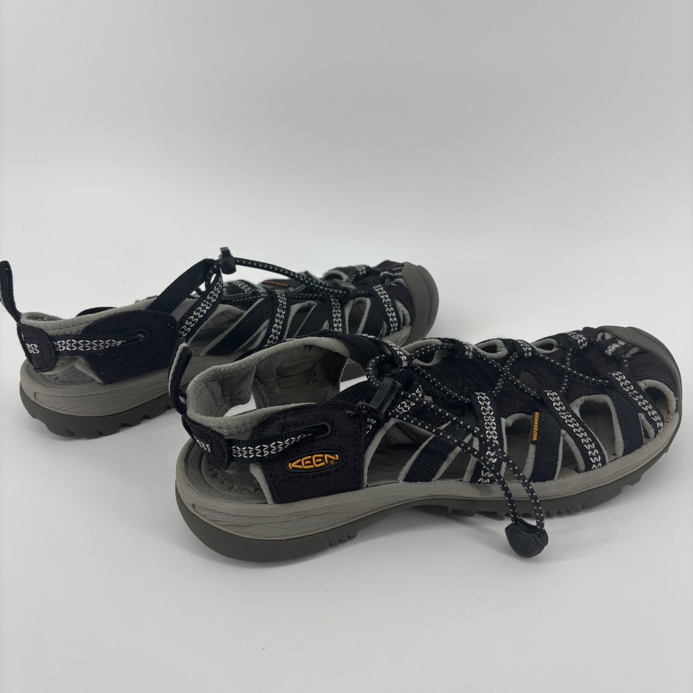 Keen Whisper Sandals Womens 7 Black Gray Waterproof Sport Hiking